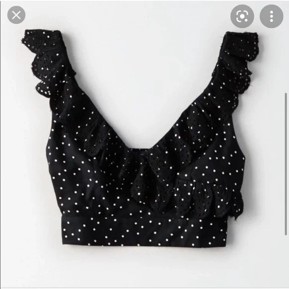NWT American Eagle Lace and Polka Dot  Crop Top Size XS - Picture 3 of 9